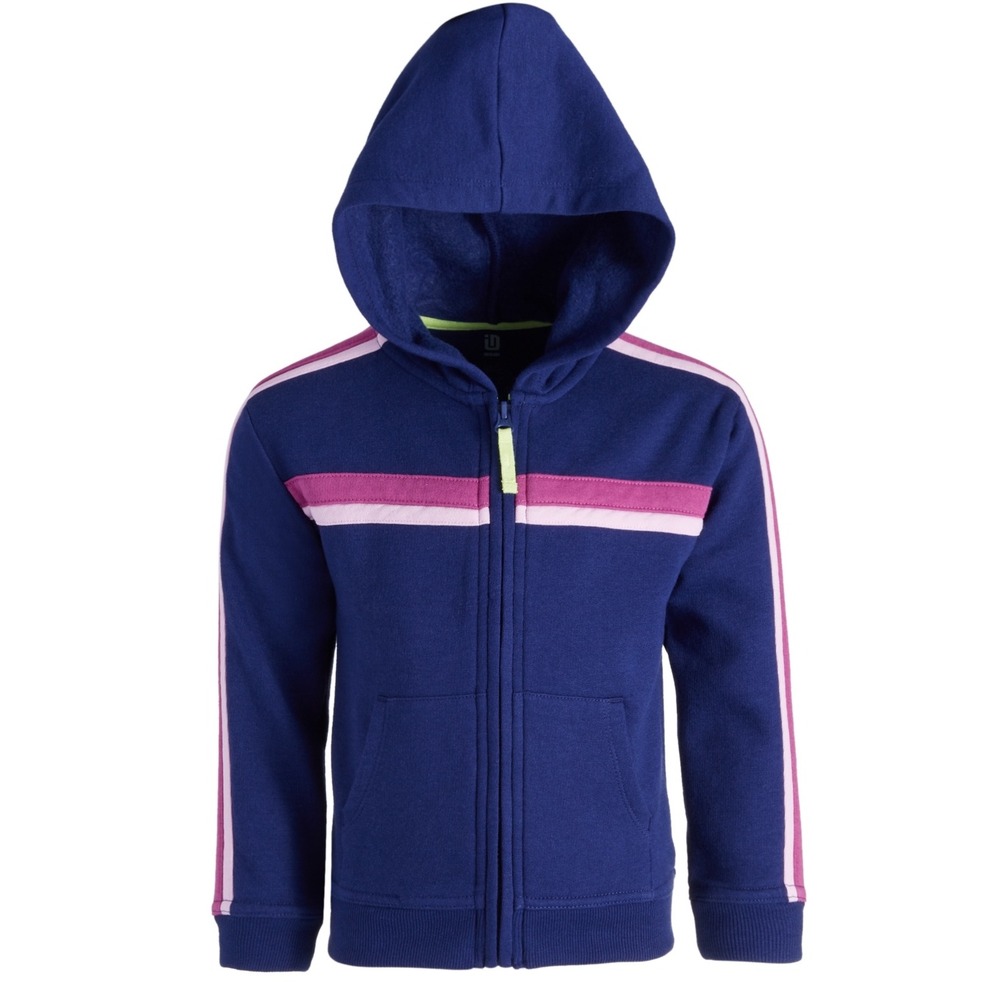 ID Ideology Big Girls Colorblocked Fleece Long-Sleeved Hoodie Zip-up Sweatshirt